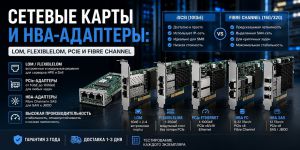 Сетевые карты и HBA-адаптеры: LOM, FlexibleLOM, PCIe и Fibre Channel