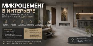Микроцемент в интерьере: где его можно использовать и что нужно знать до ремонта
