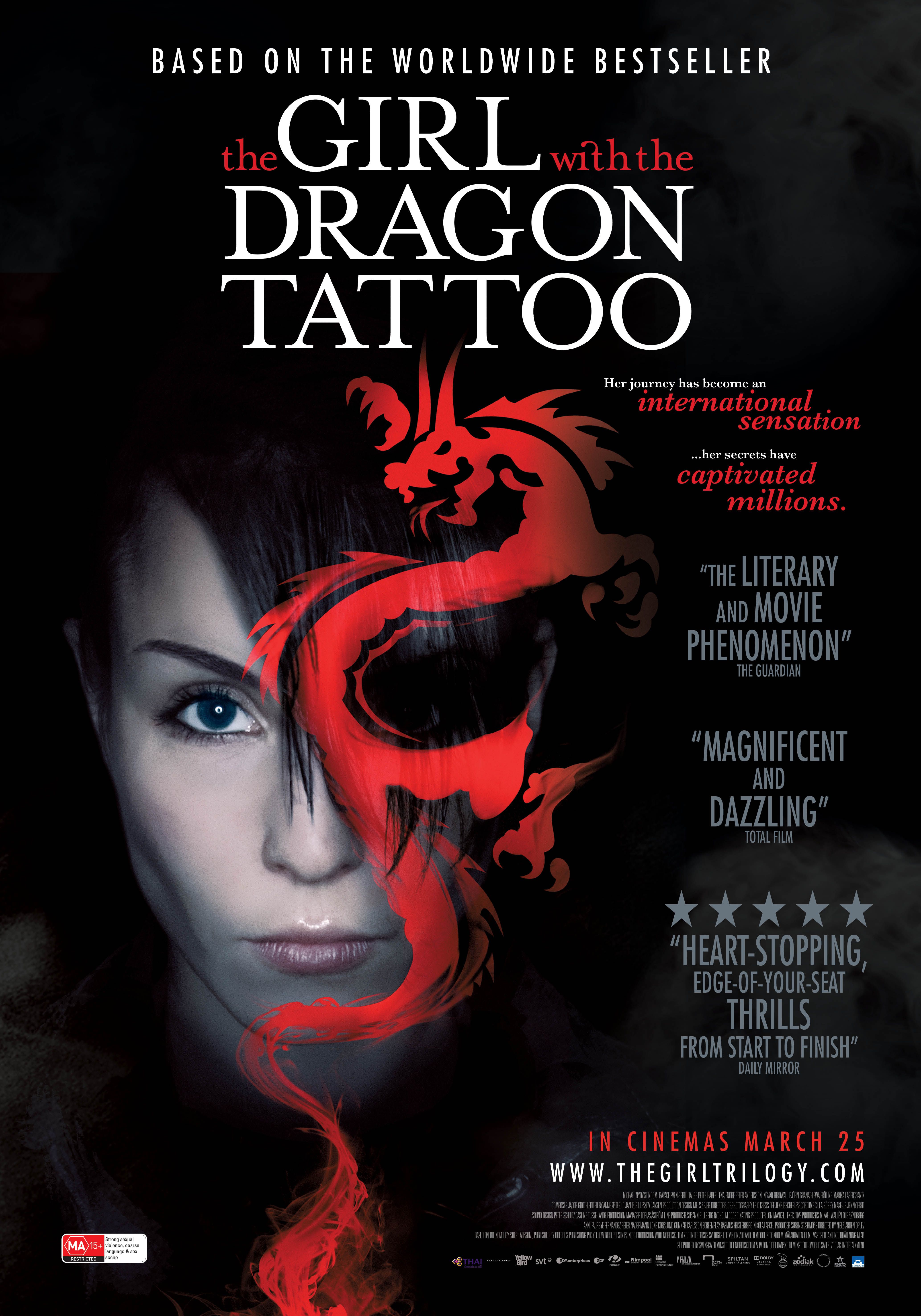 Девушка с татуировкой дракона фильм 2009 Постер