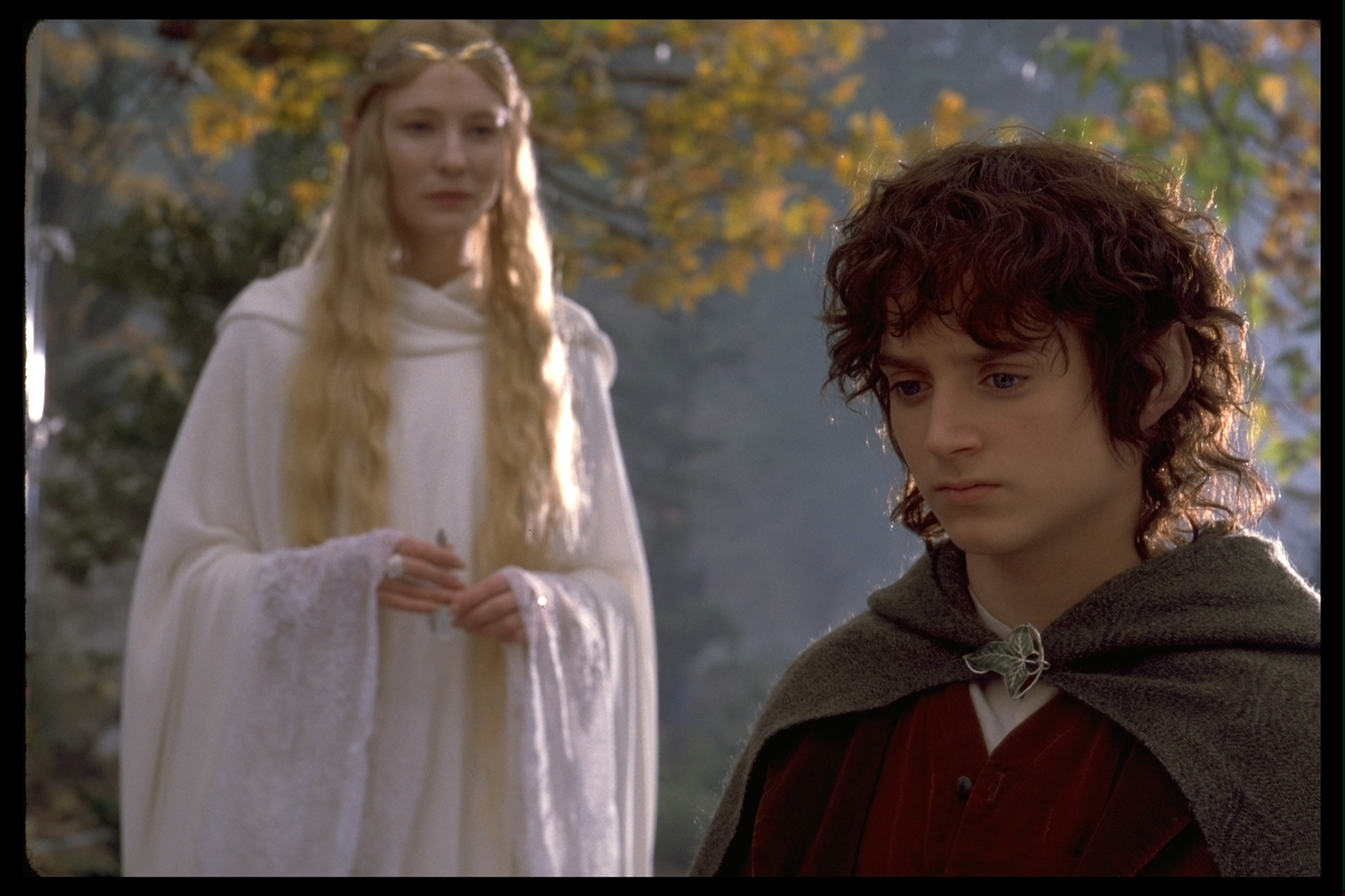 Кинопоиск властелин. Галадриэль и Фродо. Галадриэль Властелин колец 2001. Властелин колец Фродо и братство.