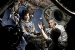 Гравитация, со съемок, Сандра Буллок, Джордж Клуни, Альфонсо Куарон