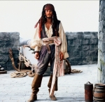 Джонни Депп, со съемок, Джонни Депп, Пираты Карибского моря: Проклятие черной жемчужины